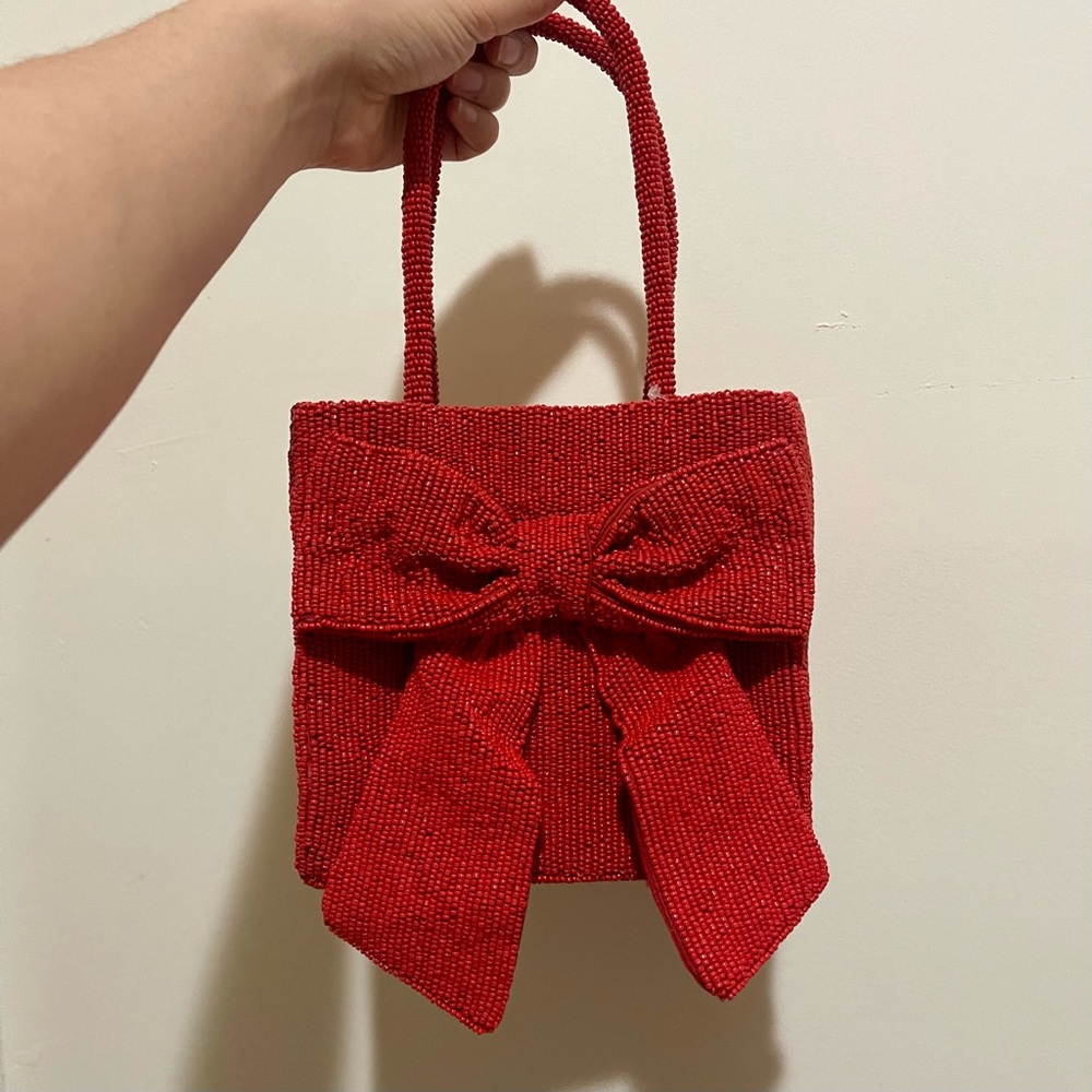 NWT Anthropologie beaded bow bag